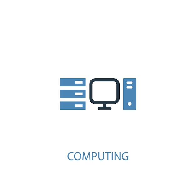 Computing concept 2 colored icon. simple blue element illustration. computing concept symbol design. can be used for web and mobile ui/ux