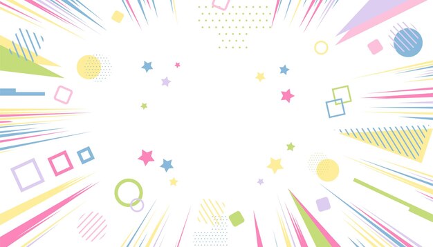 Vector concentrated colorful geometric comic background