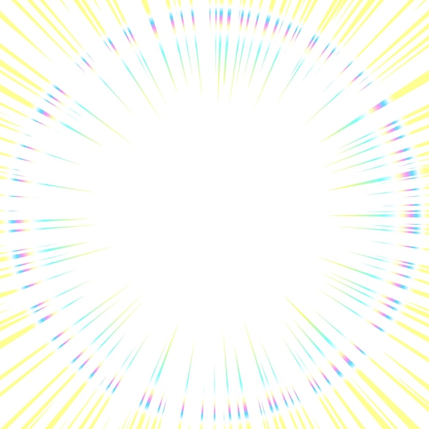 Concentrated line of yellow light with iridescent rings