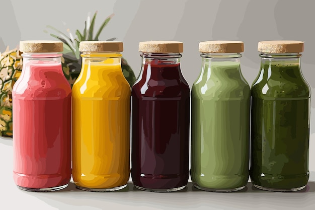 Concentrates of various bottled fruit and vegetable juices