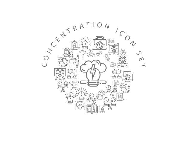 Concentration icon set design