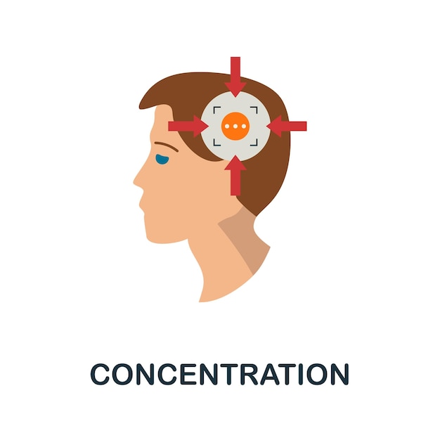 Значок концентрации Простой элемент из коллекции творчества Значок Creative Concentration для шаблонов веб-дизайна, инфографики и многого другого