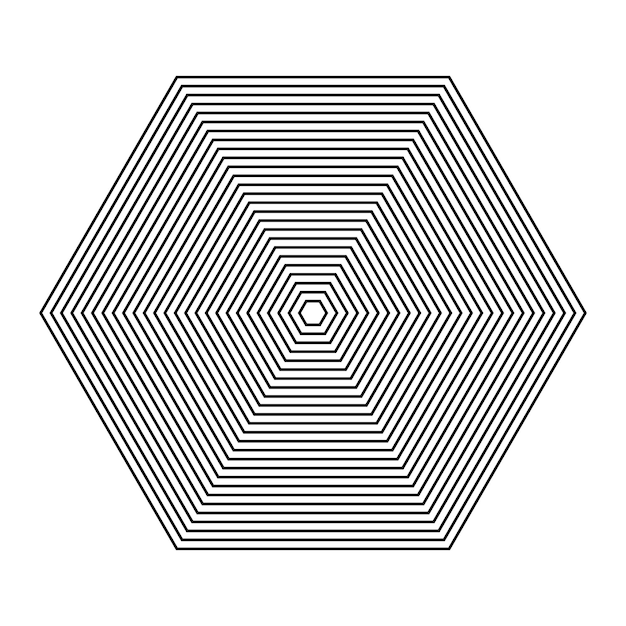 concentric hexagon elements. Element for graphic web design.