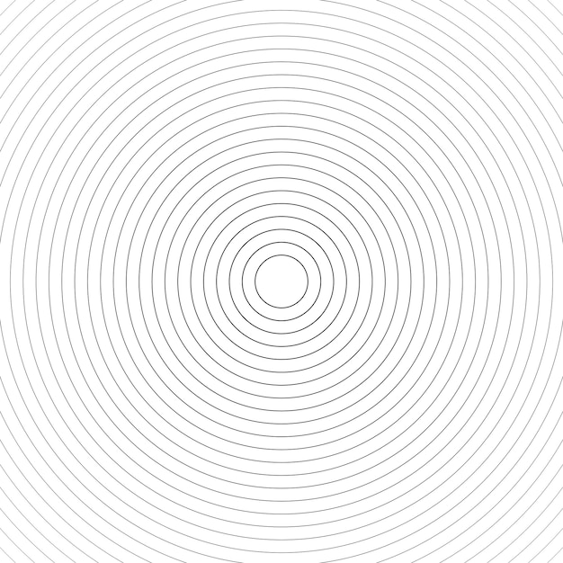 Concentric linear circles, neutral round element. Halftone outline element