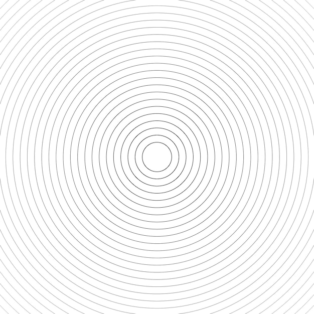 Vector concentric linear circles, neutral round element. halftone outline element