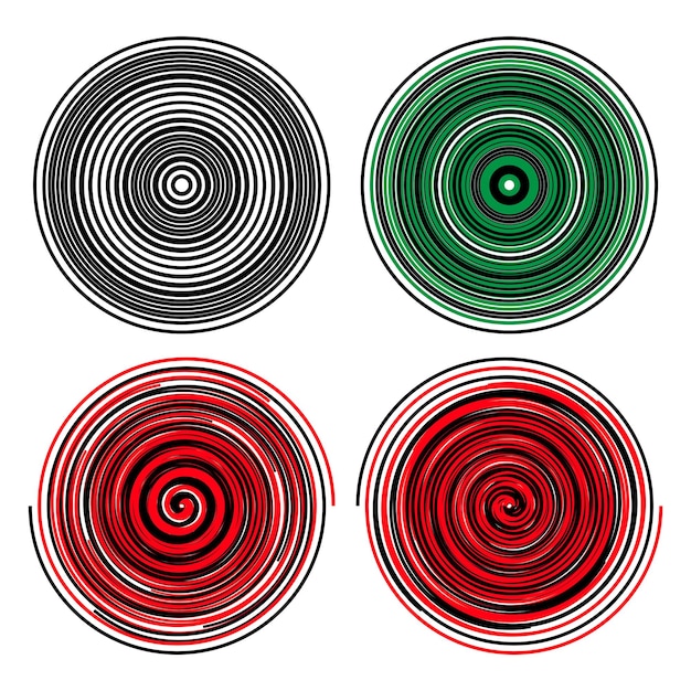 Concentric radial circles Radiating circular spiral vortex circular lines