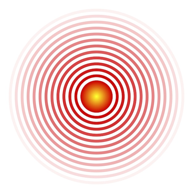 Concentric red circles pain spot medical ache sign