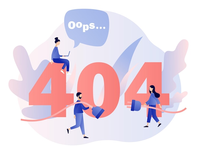 Concept 404 Error Page Flat cartoon style Vector illustration