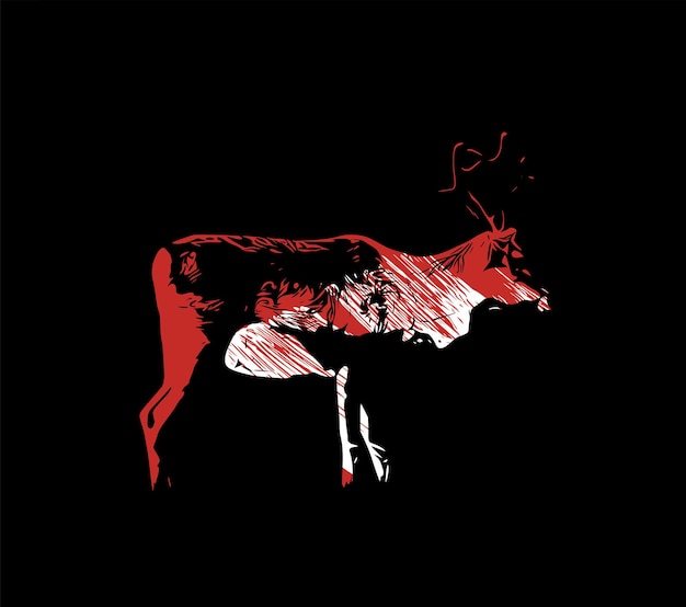 Concept artwork of a deer on black background