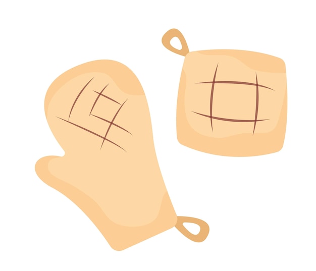 Concept BBQ keukenhandschoenen ovenhandschoen De illustratie is een vectorbeeldverhaalconcept
