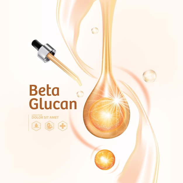 Vector concept of beta glucan serum for skin care cosmetic poster banner design