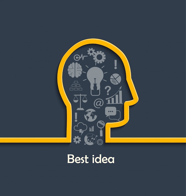 Concept of big and best ideas.