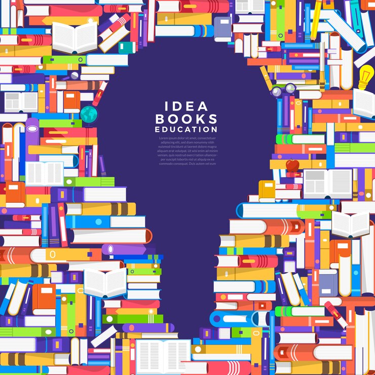 Vector   concept the book is a light bulb. set up a book to icon idea.  illustrate.