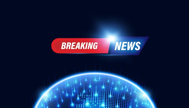 Vector concept breaking news template background world