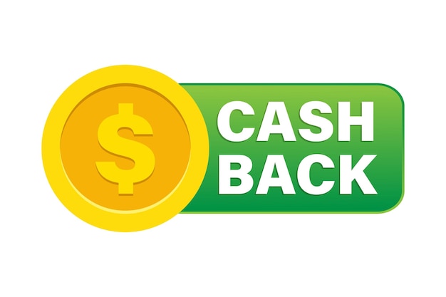 Il concetto del programma fedeltà cash back. modello di logo cash back.