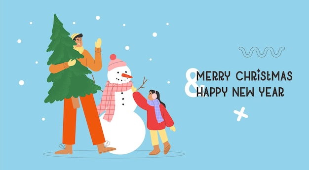 Vector concept of christmas and new year celebrations