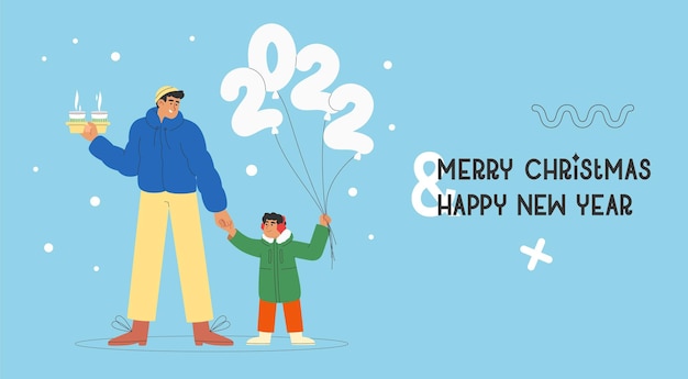 Vector concept of christmas and new year celebrations