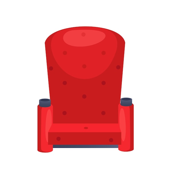 Concept cinema movie film chair the illustration is a flat vector design featuring a red chair