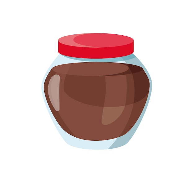 Concept cocoa chocolate jar bank can the illustration depicts a flat vector image