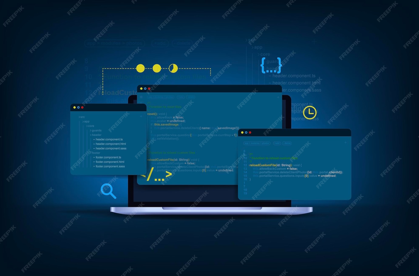 Premium Vector | Concept of computer programming or software or game ...