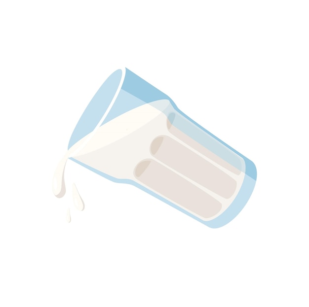 Concept cooking glass of milk this illustration features a flat vector cartoonstyle design