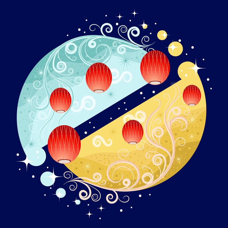 Vector concept cover banner for lantern festival