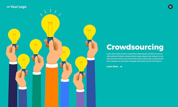 Concept crowdsourcing. illustreren.