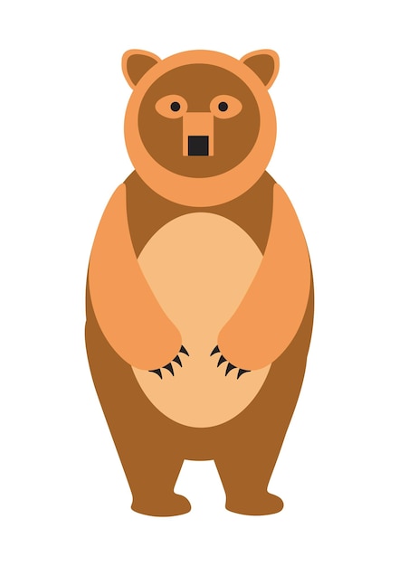 Concept Cute animals bear This is a flat vector illustration of a cute cartoon bear