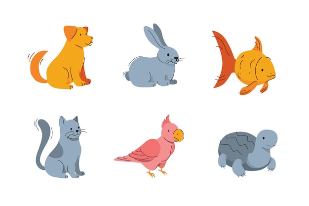 Concept of cute different pets