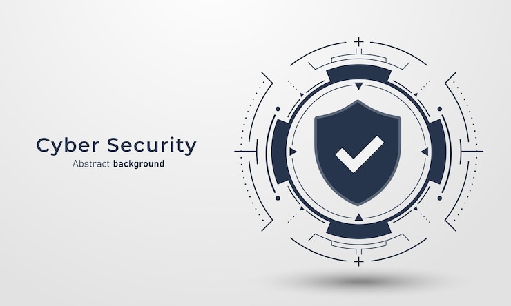 Vector concept of cybersecurity and network protection padlock icon on hitech hud circles on a background secure technology and data protection system vector illustration