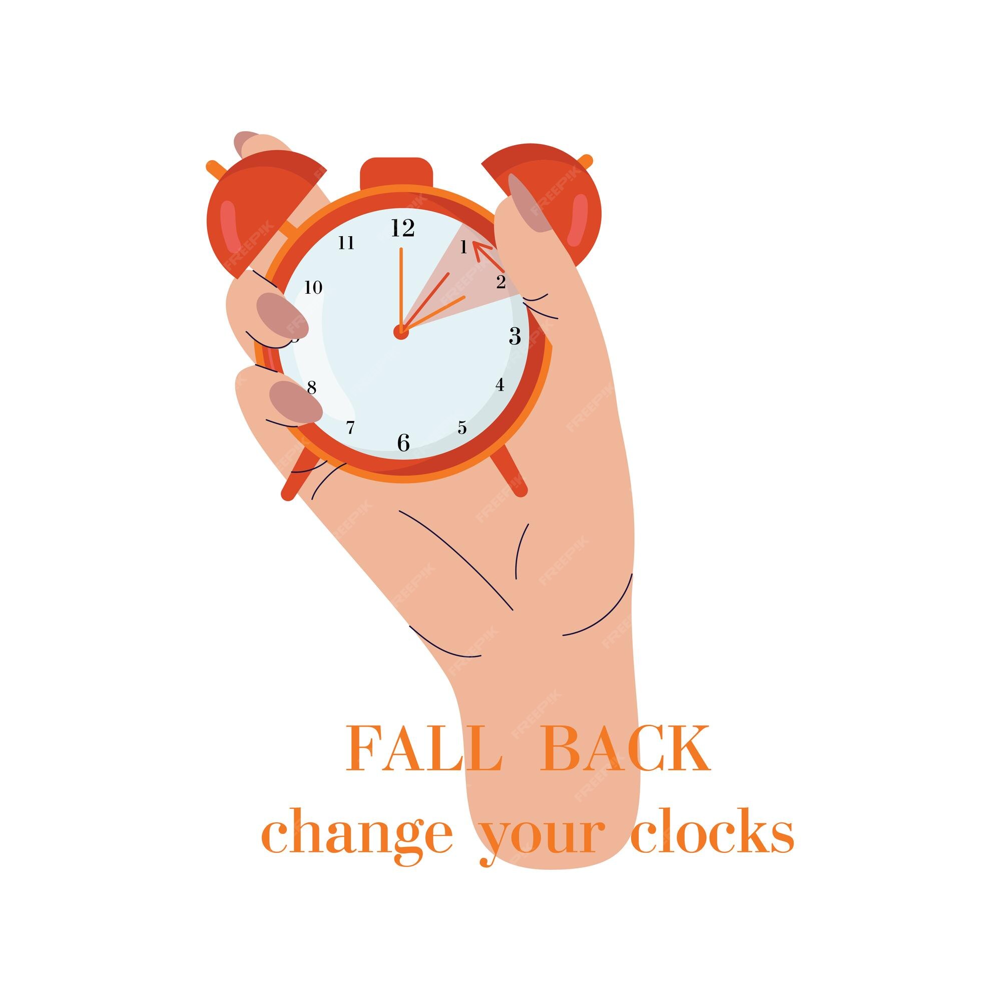 Premium Vector  Daylight saving time ends concept the hand of the