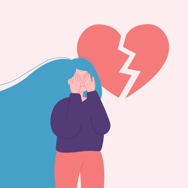 concept of depression and failed relationships or unhappy love