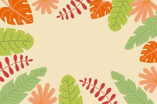 Concept design Hello Summer Summer background abstract illustration with exotic jungle leaves