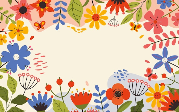 Vettore concept design con fiori colorati