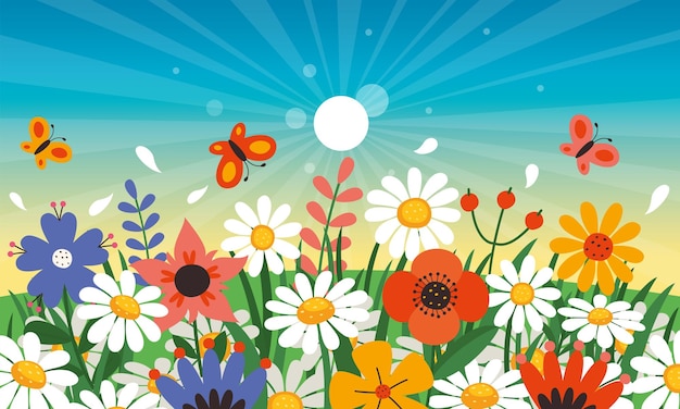 Vector concept design with colorful flowers