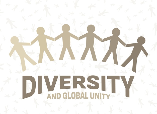 Vector concept of diverse culture and multiethnic multiracial people diverse society and ethnicity