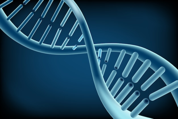 青い背景のコンセプトDNA