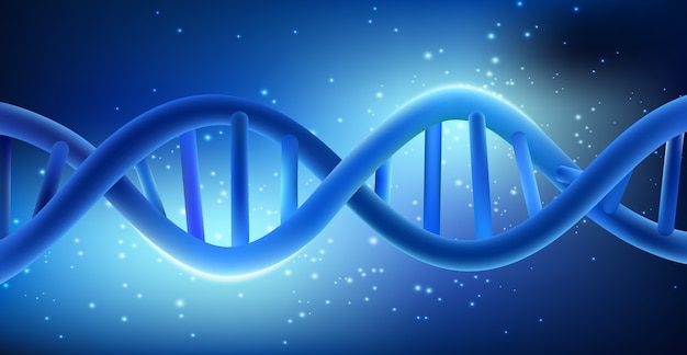 Concept dna on blue background