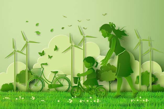 Concept eco met familie