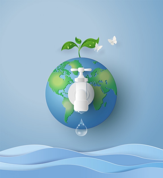 Concept of eco and wolrd water day 