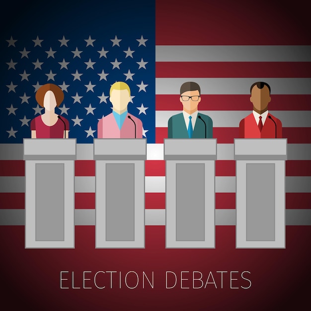 Vector concept of election debates or press conference