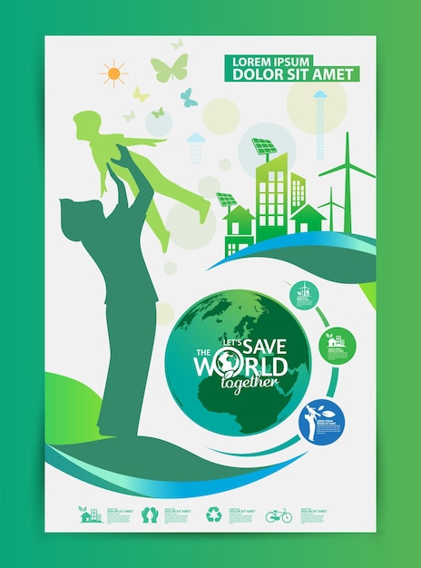 Concept of Environment Let's Save the World Together