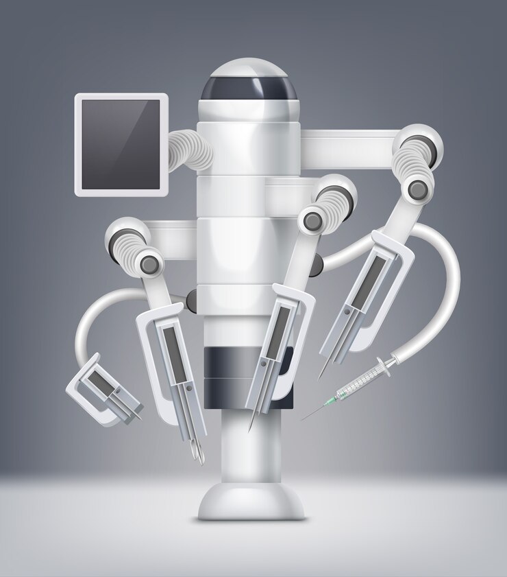 Vector concept of fictional surgical robot assistant