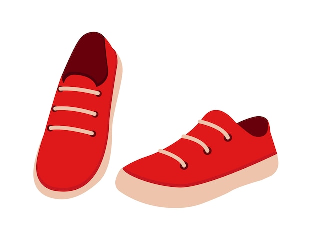 Concept Footwear platform sneakers red shoes This illustration features a pair of red platform