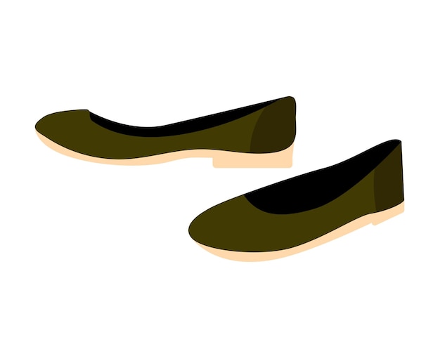 Vector concept footwear women ballet flats shoes this is a flat vector cartoon illustration featuring