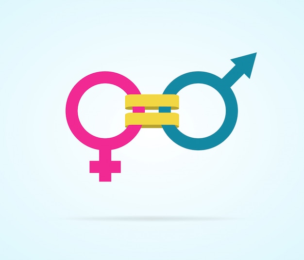 concept gendergelijkheid met geslachtssymbolen