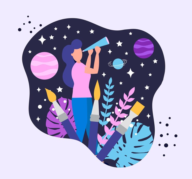 Vector the concept of generating ideas and inspiration creative or educational process banner