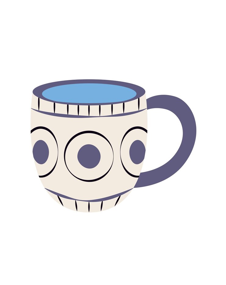 Vector concept girl's stuff cup mug this illustration is designed in a vector style with a clear concept