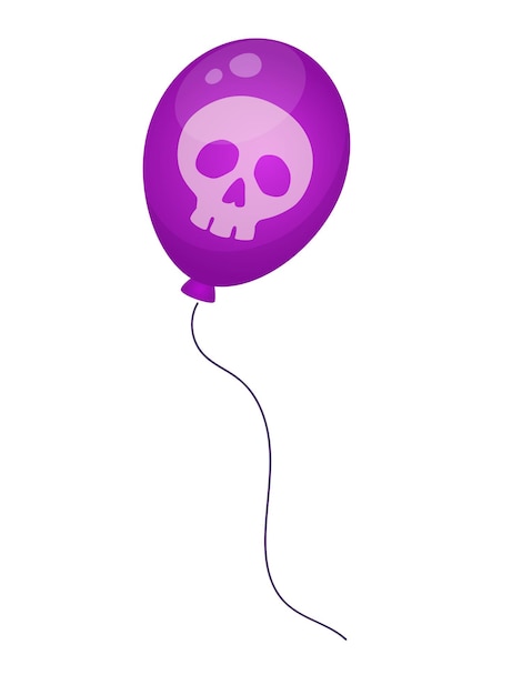 Concept Halloween balloon face This illustration features a cartoonish violet balloon face