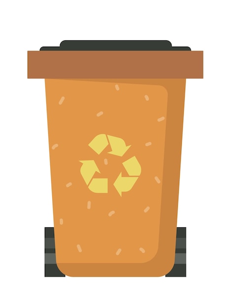 Concept Hand drawn zero waste rubbish trash can This is a flat vector cartoon illustration